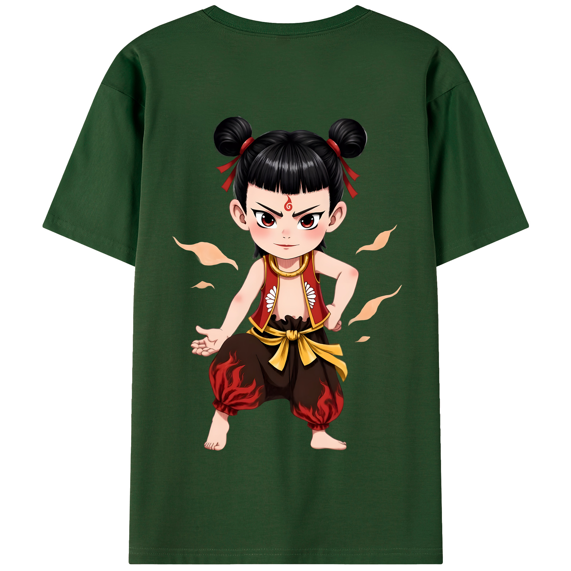 （画像用） Ne Zha 2 ナタ 魔童の大暴れ 綿100％半袖Tシャツ（背面プリント）